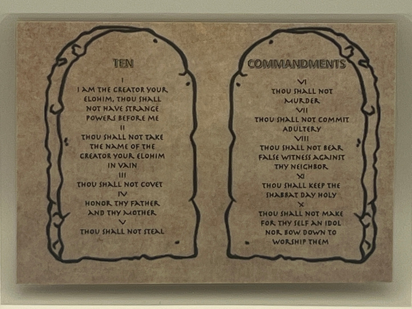 Commandments for Door Post